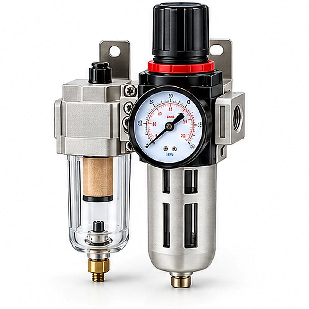 FRL / Air Preparation Unit AC2010-01 Filter + Regulator (Two-Point Combination) Port Size: 1/8 In; Compressed Air Max. Operating Pressure 1.0 Mpa; Ambient Temperature -5 To 60°C; Set Pressure Range 0.15–0.85 Mpa; Nominal Filtration 5 Μm Where Specified AC Series Two-Point Combination