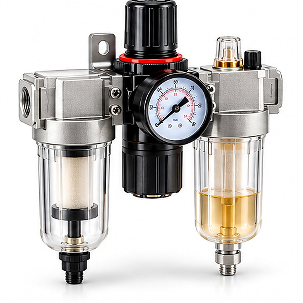 FRL / Air Preparation Unit FRC-03 Air Filter-Regulator / Air Preparation Port Size: 3/8 In; Medium: Compressed Air Operating Pressure Range: 0.15–0.85 Mpa (Series-Dependent); Temperature Range Typically -5 To 60°C Where Specified; Filter Rating 5 Μm Or 40 Μm Depending On Version FRC Air Source Treatment