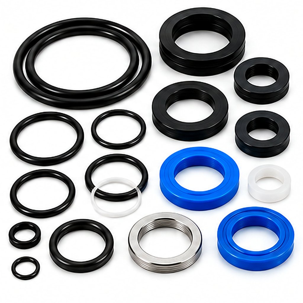 Seal Kit – ISO Cylinder Bore 63 Mm – NBR | Bore: 63 Mm | Body/Seal: NBR; Compatibility To Verify | Temperature: Compound And Series Dependent | Confirm Exact Cylinder Series And Dimensions; Bore Alone Is Insufficient. 63 Mm 10 Mm Per Jaw Typically Double-Acting; Verify Series Without Cushioning Without Sensor Option Compatible Cylinder Series Only